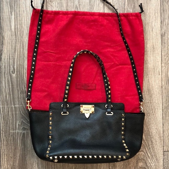 VANLENTINO GARAVANI CALFSKIN LEATHER ROCKSTUD BAG - Picture 9 of 13